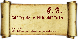 Gáspár Nikodémia névjegykártya